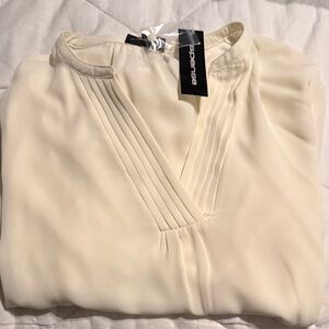 Spense Women's Ivory Pleated Blouse